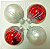 Набор стеклянных шаров КАПЕЛЬКИ, красные, 4х62 мм, Елочка