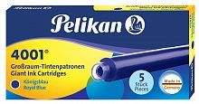 Pelikan INK 4001, Чернила (картридж), Royal Blue, 5 шт в упаковке