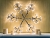 Подвесная светящаяся снежинка ВОЛШЕБНЫЕ КИСТОЧКИ мерцающая, серебряная, 480 тёплых белых LED-огней, 108 см, уличная, Kaemingk (Lumineo)