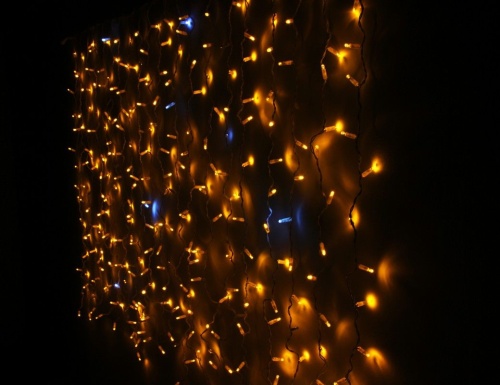 Световой занавес облегченный, мерцающий, 300 LED, 2х1.5 м, коннектор, белый провод, уличный, Rich LED фото 4