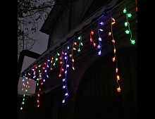 Электрогирлянда "Бахрома - звёздочки", 100 разноцветных LED-огней, 3+1.5 м, контроллер, коннектор, белый провод, уличная, Торг-Хаус