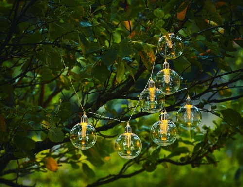 Садовая гирлянда SOLAR CHANIA на солнечной батарее, 8 тёплых белых LED-ламп, 2.45+2 м, прозрачный провод, STAR trading