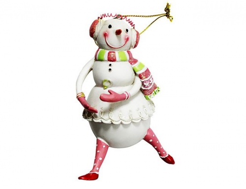 Статуэтка-подвеска "Снеговик-девочка", полирезин, 6.5х4.7х10.2 см, Forest Market фото 2