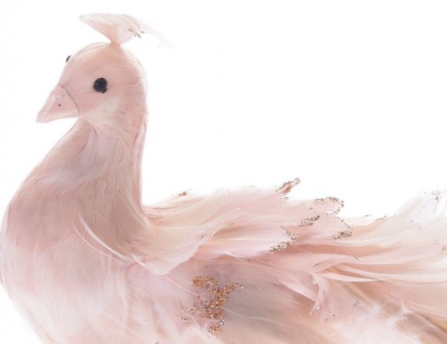 Украшение "Розовый павлин", перо, 48 см, Koopman International фото 4