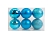 Набор однотонных пластиковых шаров, МИКС, бирюзовые, 80 мм, упаковка 6 шт., Winter Decoration