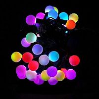 Электрогирлянда "Большие мультишарики хамелеон" (Fiesta big ball), 100 RGB LED огней для улицы, D23 мм, 10 м, коннектор, каучуковый провод, BEAUTY LED
