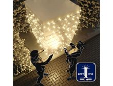 Гирлянда светодиодная уличная Rich Led Cap, 100 теплых белых LED ламп, мерцание, 10 м, белый КАУЧУК, соединяемая, IP65, Rich LED