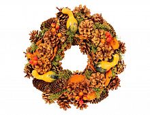 Новогодний венок из шишек и ягод "Осенняя радость", 30 см, Hogewoning