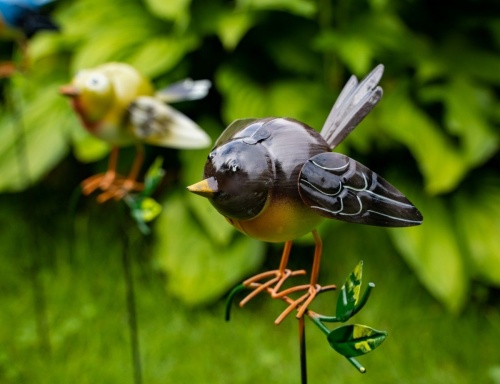 Садовый штекер "Птичка пеструшка", металл, 10x10.5x53.4 см, разные модели, Kaemingk фото 3