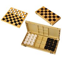 Шашки с шахматной доской 30*30см ES-0292