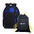 Рюкзак школьный Torber Class X 15,6'', черный/синий, 45x32x16 см+ Мешок для сменной обуви в подарок!
