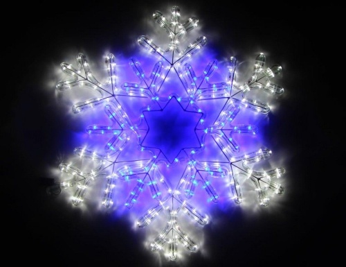 Светодиодная "Снежинка декоративная", дюралайт, белые LED-огни, коннектор, уличная, SNOWHOUSE