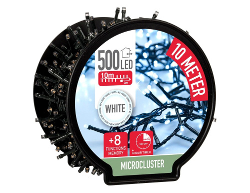 Светодиодная гирлянда на катушке Koopman Snake Comfort Basic 10 м, 500 холодных белых LED ламп, зеленый ПВХ, контроллер, таймер, IP44, Koopman International фото 3