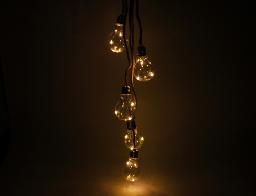 Ретро гирлянда-гроздь "Чарминг лайт", 5 ламп, 15 тёплых белых микро LED-огней, 70 см, батарейки, Koopman International фото 5