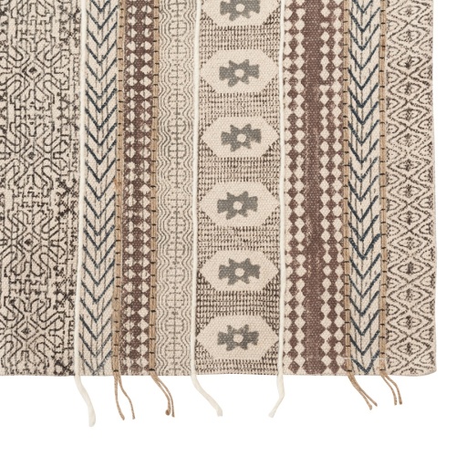 Ковер из хлопка, шерсти и джута с геометрическим орнаментом из коллекции ethnic, 120х180 см фото 4