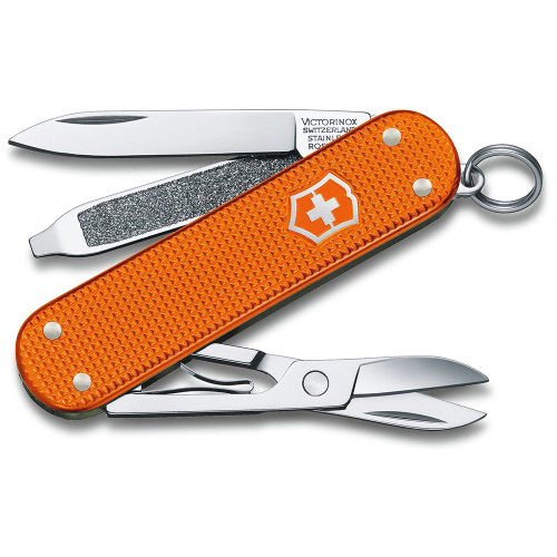 Нож-брелок Victorinox Classic Alox LE 2021, 58 мм, 5 функций, алюминиевая рукоять, оранжевый