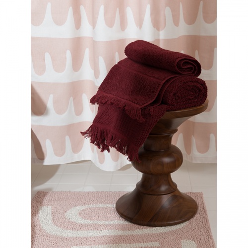 Полотенце для рук декоративное с бахромой бордового цвета essential 50х90 фото 3