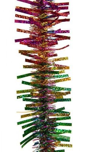 Мишура "Новогодняя радуга" голографическая, цветная, 7х200 см, Kaemingk