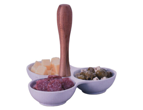 Менажница для закусок "Сэмпличе" с бамбуковой ручкой, 20х17 см, Koopman International фото 3