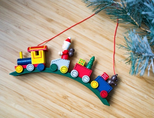 Ёлочная игрушка "Поезд в новый год", дерево, 17 см, Breitner фото 3