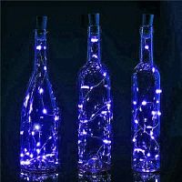 Гирлянда-пробка для бутылки РОСА, 1 м, 10 синих микро LED-огней, батарейки, IP20, Serpantin