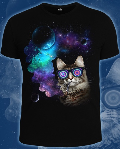 Мужская футболка"Космический Кот"