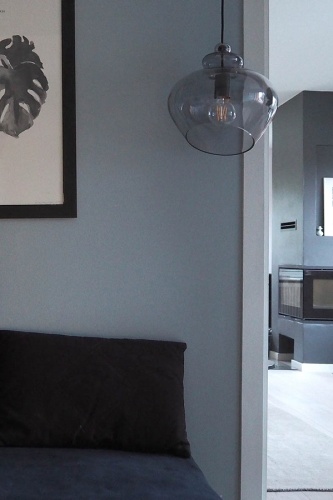 Лампа подвесная grace, 31,5хD30 см, дымчатое стекло, черный цоколь фото 4
