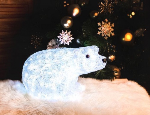 Светящийся "Медвежонок" BABY, акрил, 150 холодных белых LED-огней, 40см+5м, уличный, Kaemingk фото 2