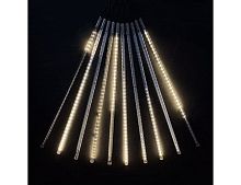Светодиодная гирлянда Тающие Сосульки 10*0.5 м, 600 теплых белых LED ламп, черный ПВХ, 10 м, IP44, BEAUTY LED