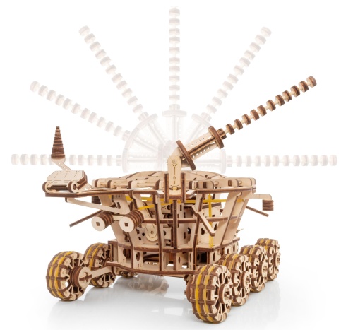 Деревянный конструктор, сборная модель EWA Робот Луноход фото 3