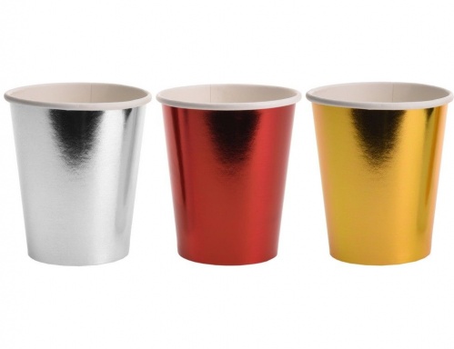 Набор одноразовых стаканов "Джой", 250 мл, 7.3х8.5 см (упаковка 8 шт.), разные модели, Koopman International