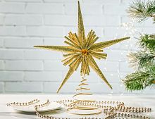 Ёлочная верхушка ЗВЕЗДА ГОЛДЕН ФЛЕШ, пластик, 23 см, Winter Deco