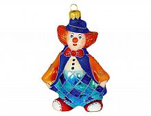 Ёлочная игрушка "Клоун флокки", коллекция 'Формовые игрушки', стекло, 12 см, Ариель