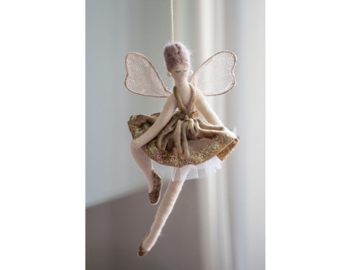 Кукла на ёлку "Фея бархатного танца" (Variation), текстиль, 24 см, Due Esse Christmas