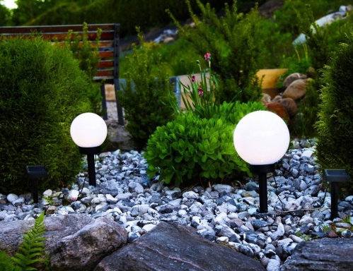 Садовый светильник "Сфера света" со штырём, тёплая белая LED-лампа, солнечная батарея, STAR trading фото 3