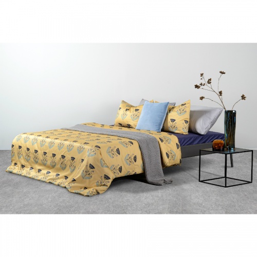 Комплект постельного белья полутораспальный из сатина с принтом "Летний цветок" из коллекции essenti фото 8