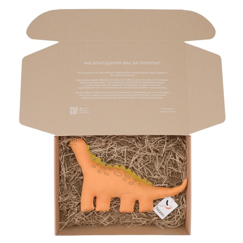 Игрушка мягкая вязаная Динозавр toto из коллекции tiny world 42х25 см фото 7