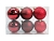 Набор однотонных пластиковых шаров, МИКС, бордовые, 80 мм, упаковка 6 шт., Winter Decoration