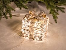 Светящийся Подарок под елку Сноувальд, теплые белые мини LED лампы (Peha)