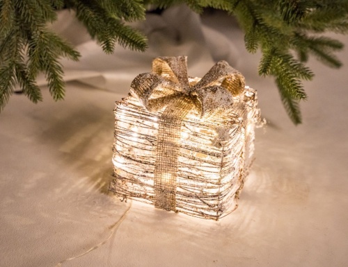 Светящийся Подарок под елку Сноувальд, теплые белые мини LED лампы (Peha)