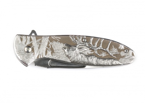 Нож складной Stinger, 82,5 мм (серебристый), рукоять: сталь (серебристый), картонная коробка фото 2