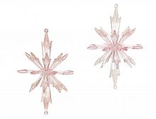 Ёлочное украшение Снежинка "Розовый кристалл", акрил, 13 см, Kurts Adler