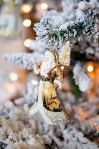 Ёлочная игрушка "Санта из зимнего леса", полистоун, 13.3 см, разные модели, Kurts Adler фото 3
