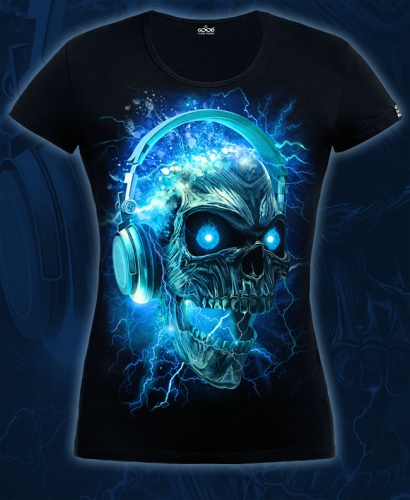 Женская футболка"Электрический череп" фото 2