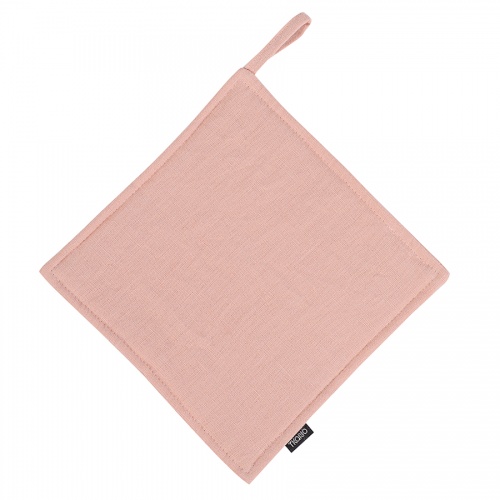 Прихватка из умягченного льна розово-пудрового цвета из коллекции essential, 22х22 см