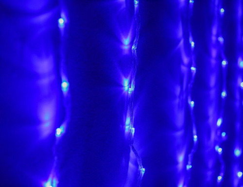 Светодиодный занавес Водопад, 3*2 м, 336 синих LED ламп, прозрачный СИЛИКОН+ПВХ, соединяемый, контроллер, IP54, Rich LED фото 3