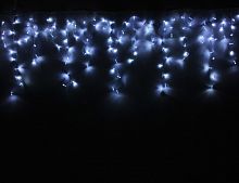 Светодиодная бахрома, 144 холодных белых LED, влагозащитный колпачок, 3х0.9 м, коннектор, прозрачный провод, уличные, Rich LED