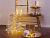 Светящаяся настольная ёлка ТЕССИТУРА ДОРО маленькая, золотая, 30 тёплых белых mini LED-огней, 40 см, батарейки, Koopman International