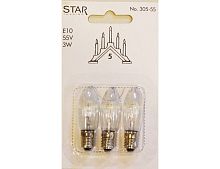 Набор запасных ламп прозрачных, для рождественских горок и светильников, 10-55 V, 3 штуки, STAR trading