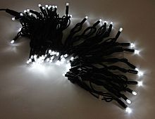 Гирлянда светодиодная уличная Super Rubber 100 холодных белых LED с мерцанием, 10 м, черный каучук, соединяемая, IP44, SNOWHOUSE